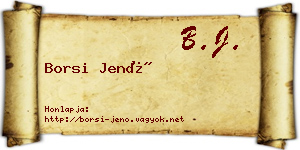 Borsi Jenő névjegykártya