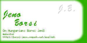 jeno borsi business card